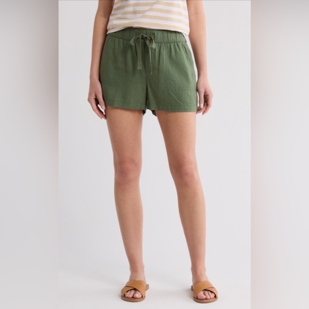 NEW…Caslon Drawstring Linen-Blend Shorts